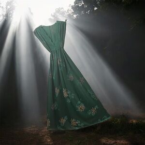 Tom Bezduda for Barod & Co Saks 5th Ave 70s Emerald Green Dressing Gown Perfect